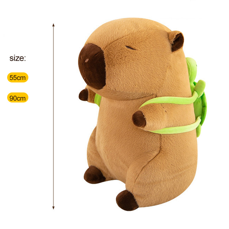 Super Cute Soft Fleece Capybara Plush Toy Green Turtle Backpack 55CM or 90CM