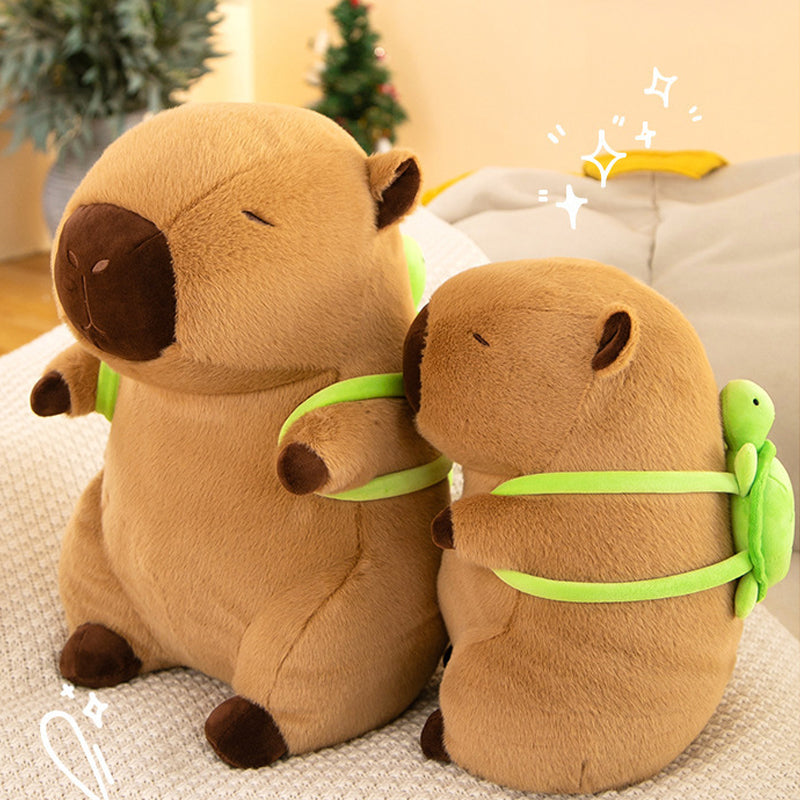 Super Cute Soft Fleece Capybara Plush Toy Green Turtle Backpack 55CM or 90CM