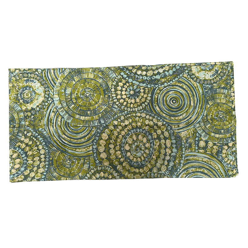 100% Cotton Sateen Dining Table Runner 190x31cm Green Pattern