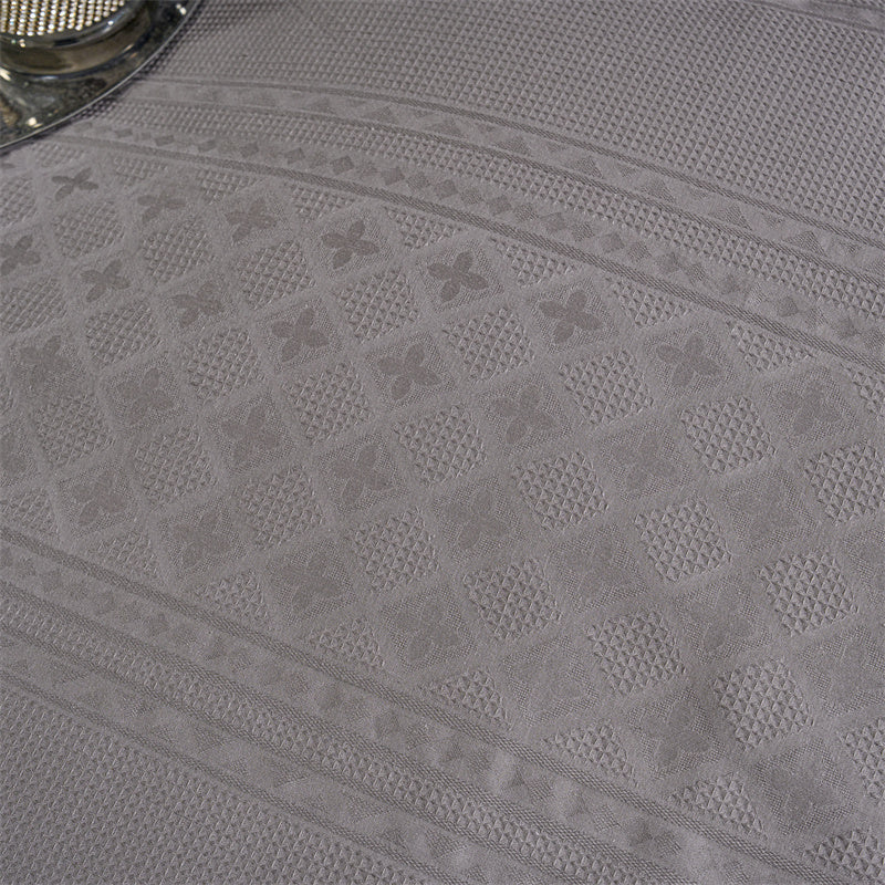 100% Cotton Waffle Jacquard Quilt Doona Duvet Cover Set Dark Grey