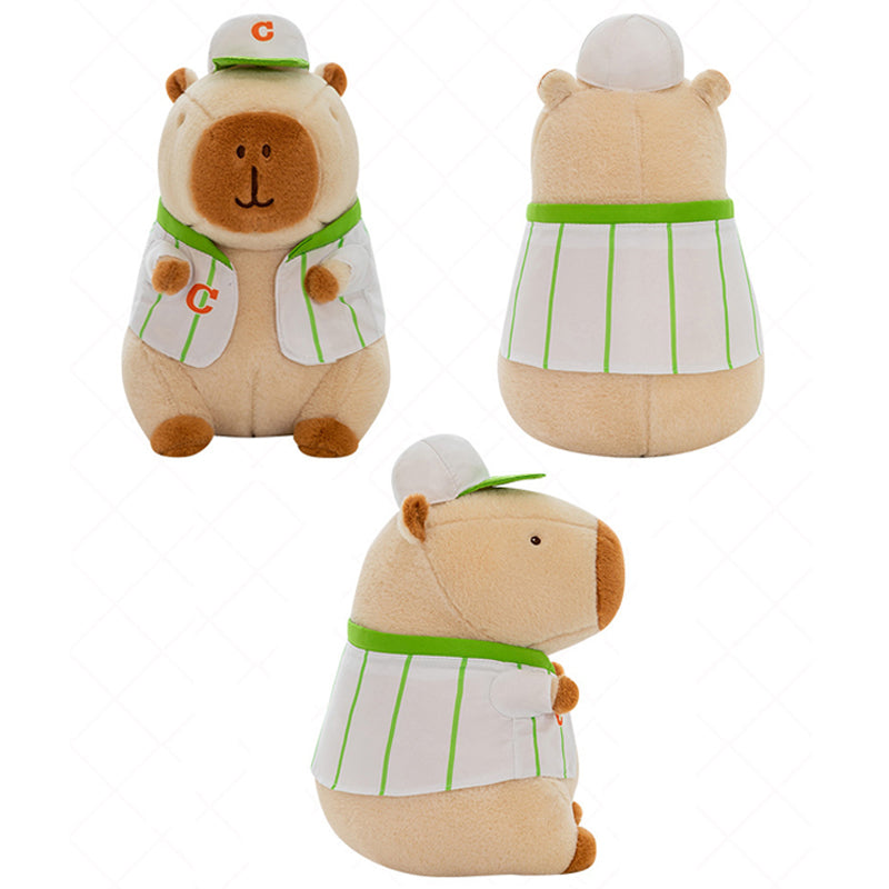 Super Cute Soft Fleece Capybara Plush Toy Baseball 68cm Beige