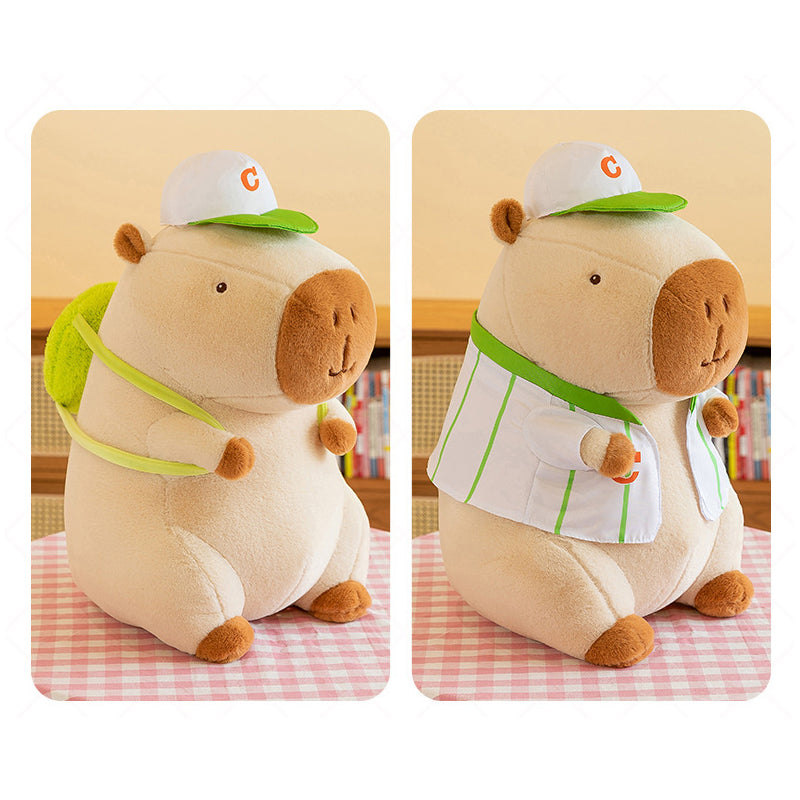 Super Cute Soft Fleece Capybara Plush Toy Baseball 68cm Beige