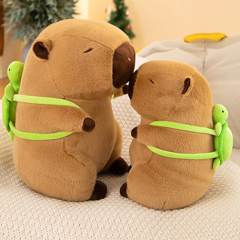 Super Cute Soft Fleece Capybara Plush Toy Green Turtle Backpack 55CM or 90CM