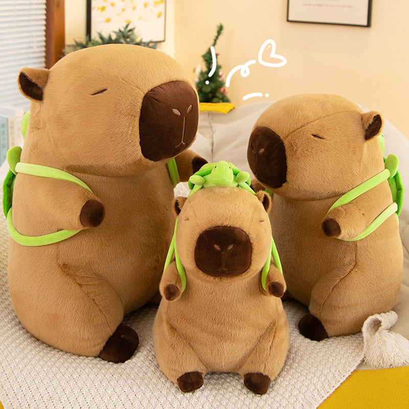 Super Cute Soft Fleece Capybara Plush Toy Green Turtle Backpack 55CM or 90CM