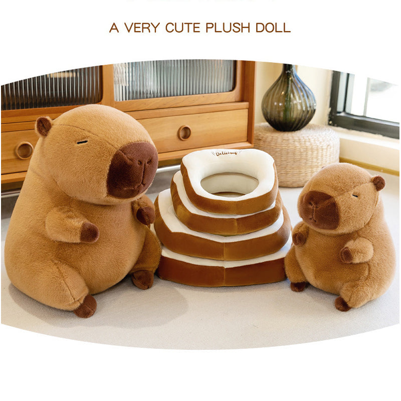 Super Cute Soft Fleece Toast Bread Capybara Plush Toy 50cm Brown