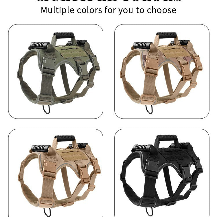 Large Breed Dog Tactical Training Dog Harness Vest Army Green