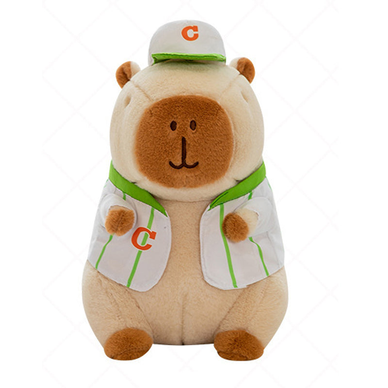 Super Cute Soft Fleece Capybara Plush Toy Baseball 68cm Beige