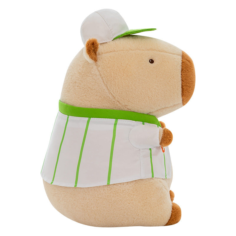 Super Cute Soft Fleece Capybara Plush Toy Baseball 68cm Beige