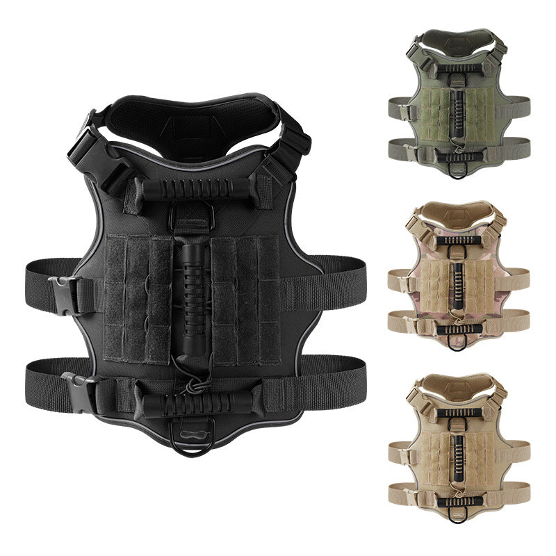 Large Breed Dog Tactical Training Dog Harness Vest Black