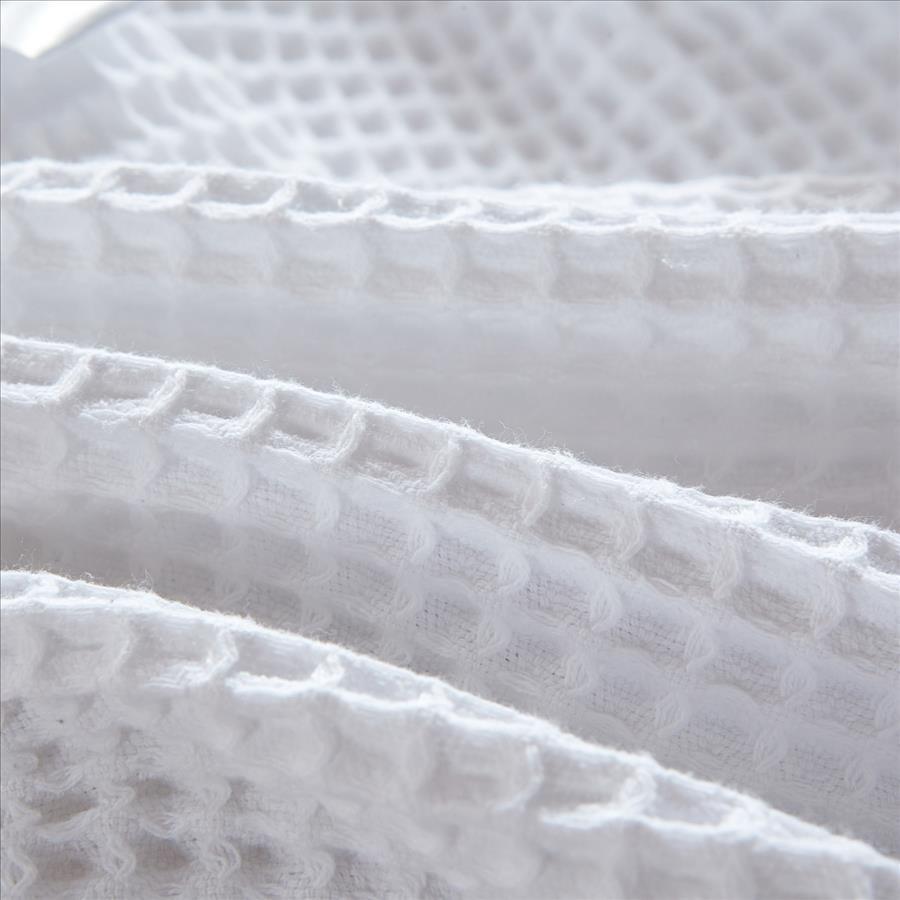 One pair of 100% Cotton 350gsm White Chunky Waffle Pillowcases 48x73cm+5cm