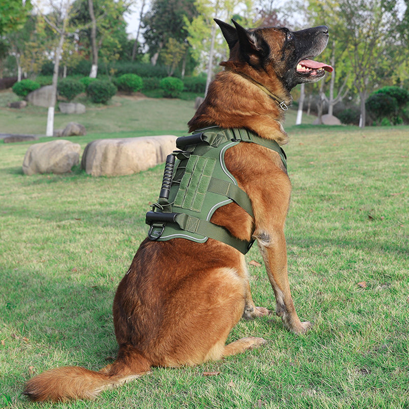 Large Breed Dog Tactical Training Dog Harness Vest Army Green