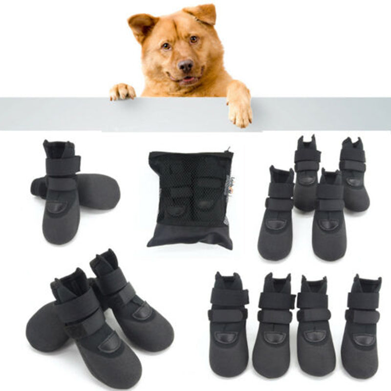 Pet Dog WaterProof Rain Shoes Boots Socks Non-slip Rubber Shoes Black