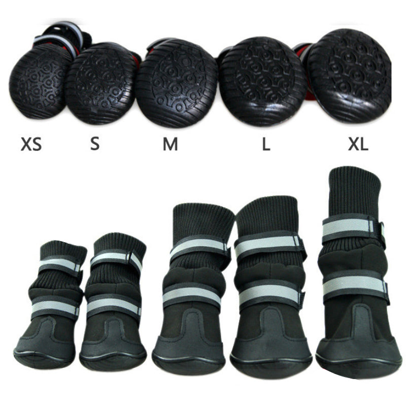 Dog Shoes WaterProof Rain Boots Socks Non-slip Rubber Shoes Black S- XL